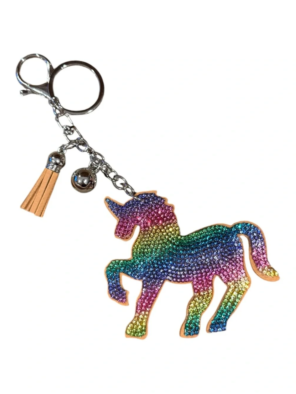 Rainbow Unicorn Crystal Keychain